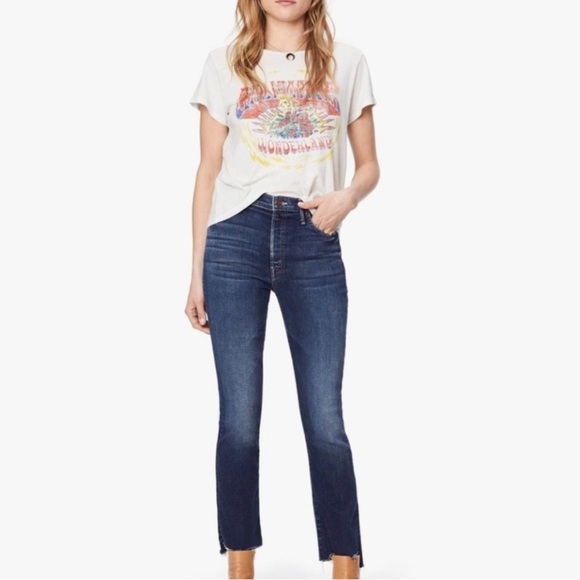 MOTHER Denim - MOTHER The Insider Crop Step Fray Jeans Sweet and Sassy Size 27 High-Rise Denim